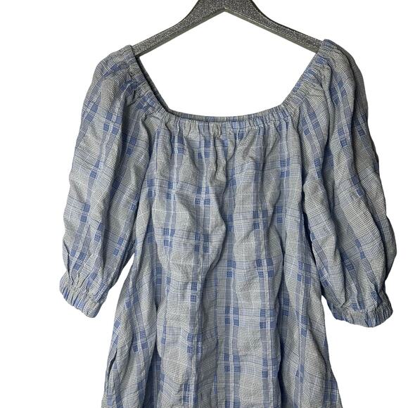 REMAIN Birger Christensen Lea Dress Blue Plaid - Picture 2 of 8